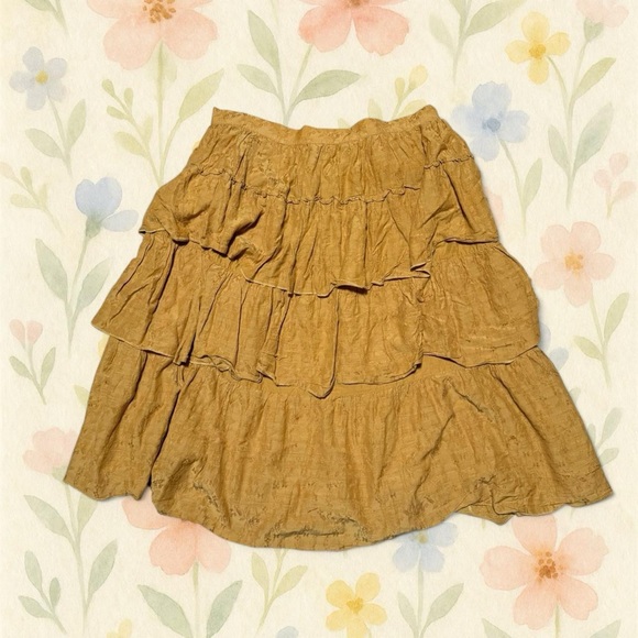 Universal Thread Dresses & Skirts - Universal Thread mustard-gold tiered ruffle skirt Boho Floral Cottagecore 1X